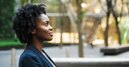 executive woman looking ahead