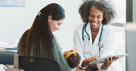 mother and baby at a doctor appointment