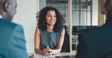 business woman listening during meeting