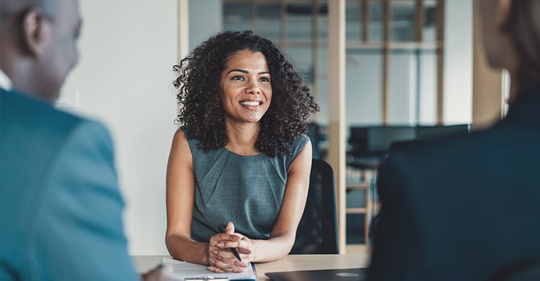business woman listening during meeting