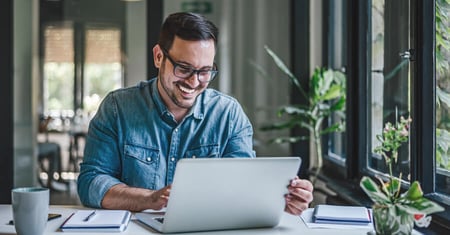 man working on computer