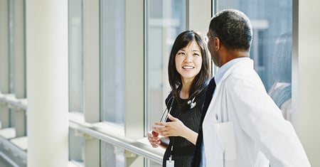 Doctors talking in hospital