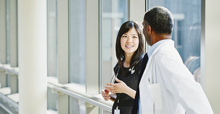 Doctors talking in hospital