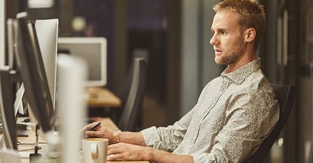 man working on computer