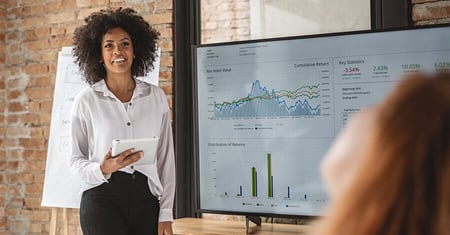 Business woman presenting data