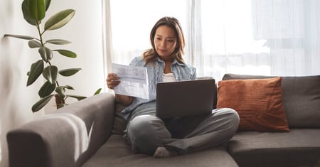 Patient reviewing medical bill