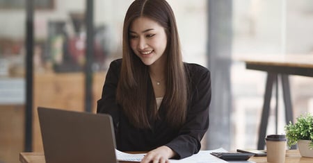 woman working at a computer