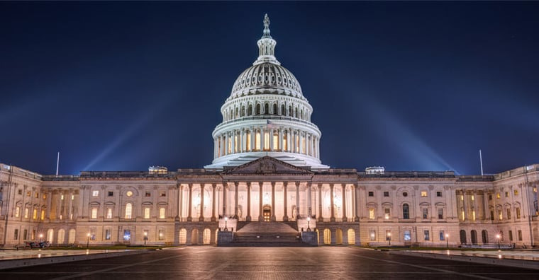 Capital building at night
