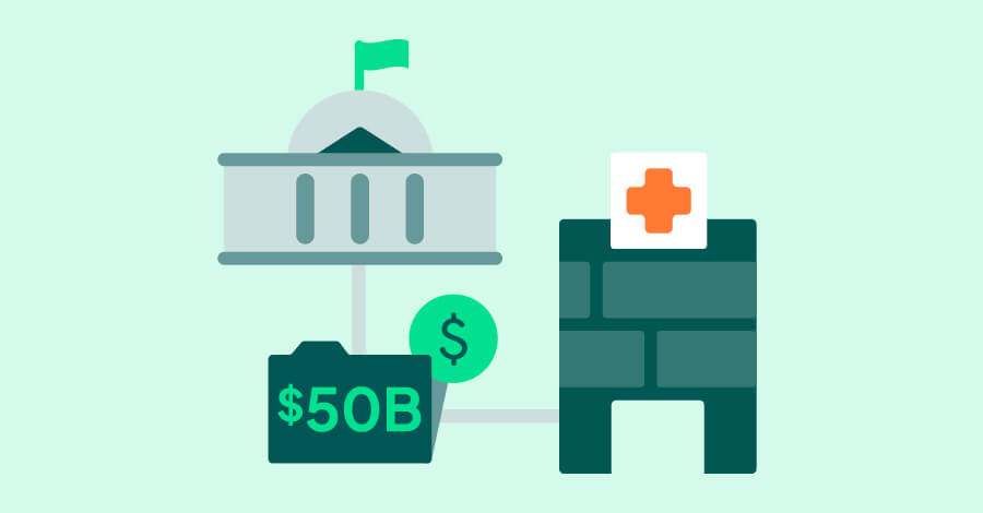 government and hospital building illustration
