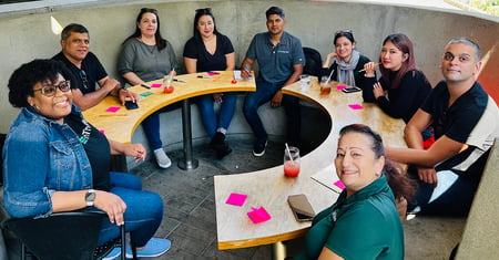 group of colleagues at a restaurant