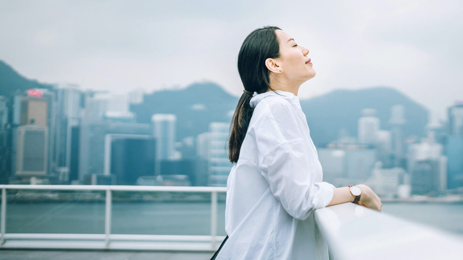 Confident business woman at easy
